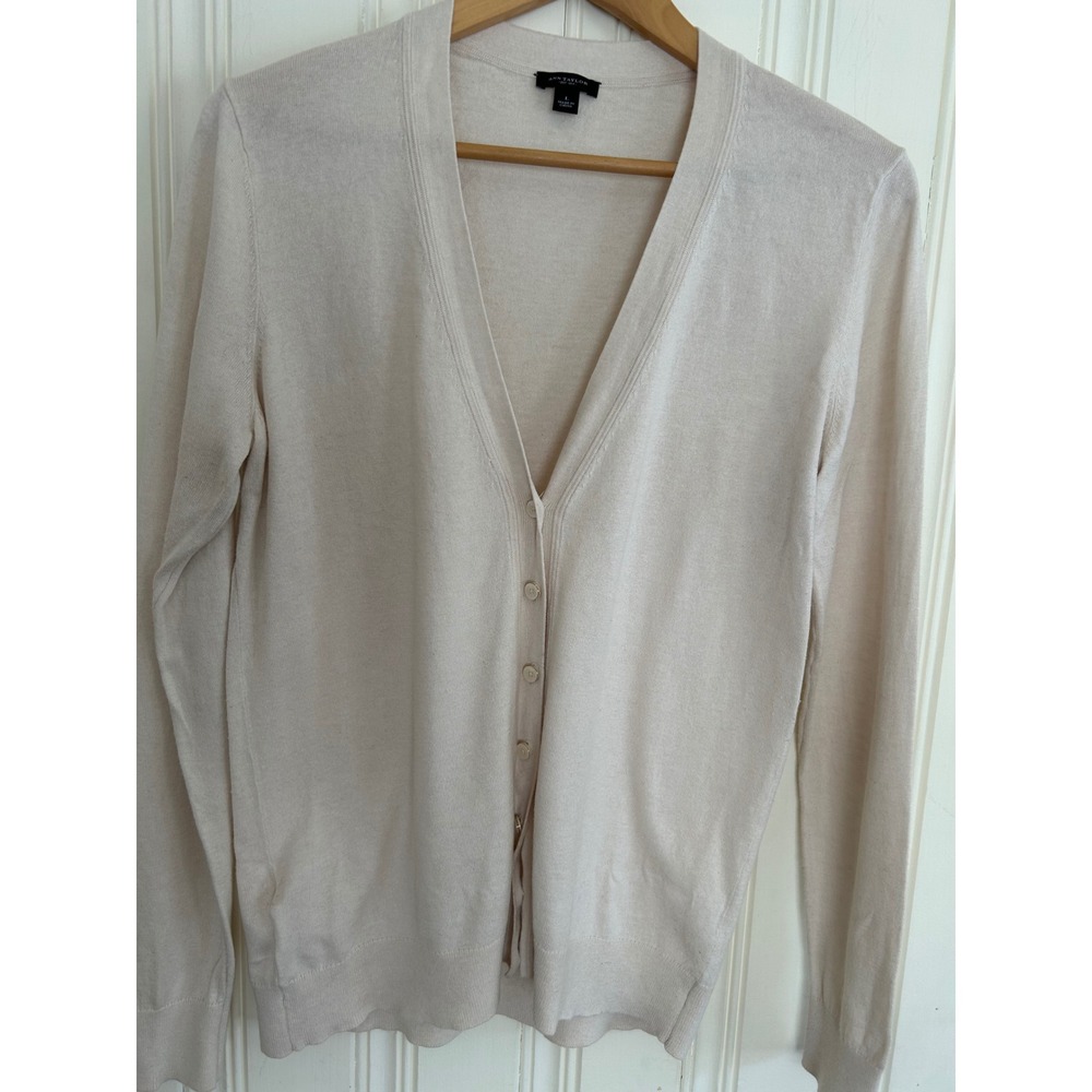 Ann Taylor Cream Cardigan Sweater